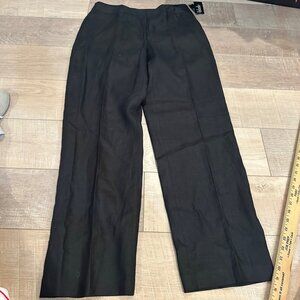 Rafaella Womens Black Linen Straight-Leg Pants Size 10 NEW